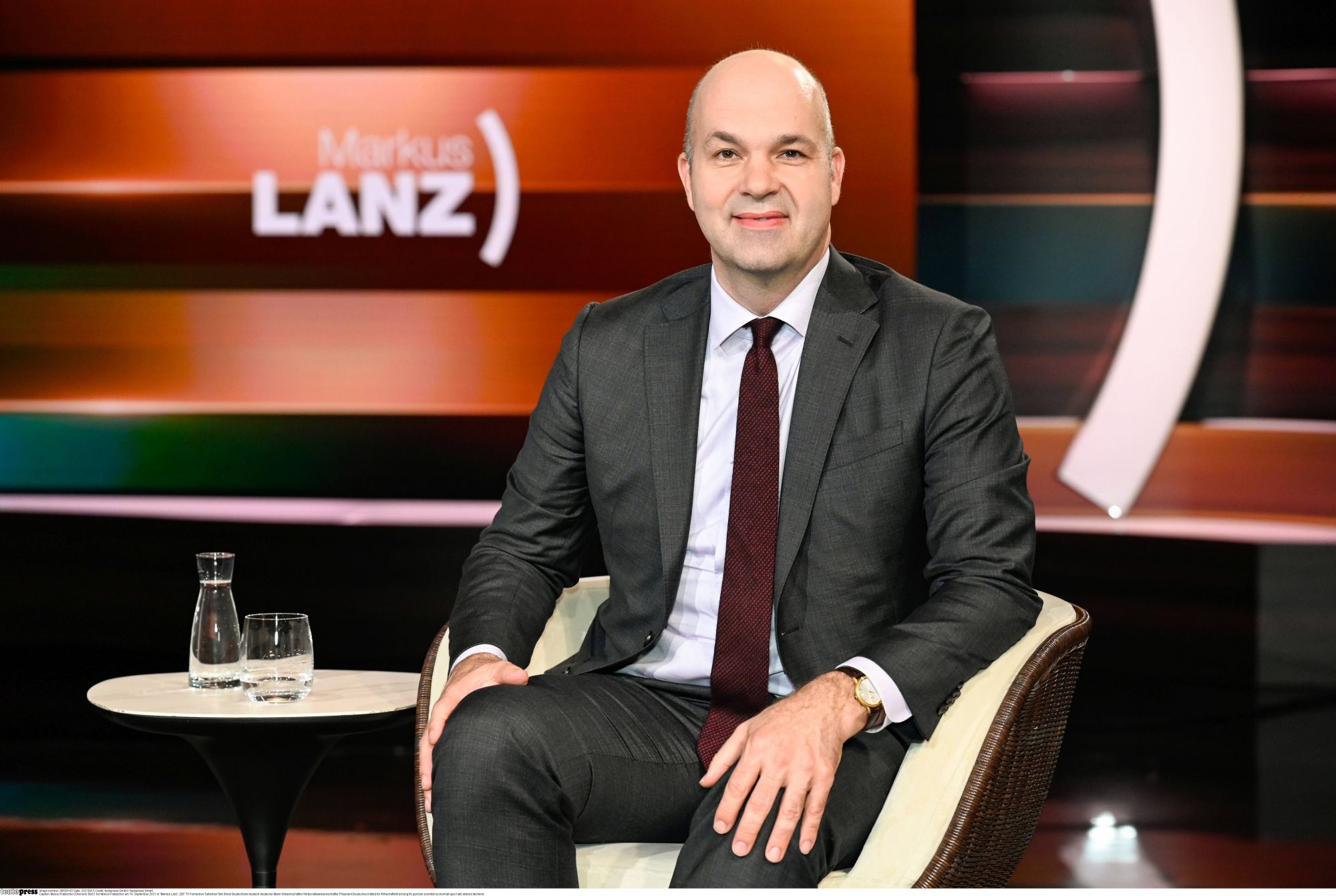 Marcel Fratzscher (Ökonom) 09/21 her Marcel Fratzscher am 16. September 2021 in Markus Lanz , ZDF TV Fernsehen Talkshow